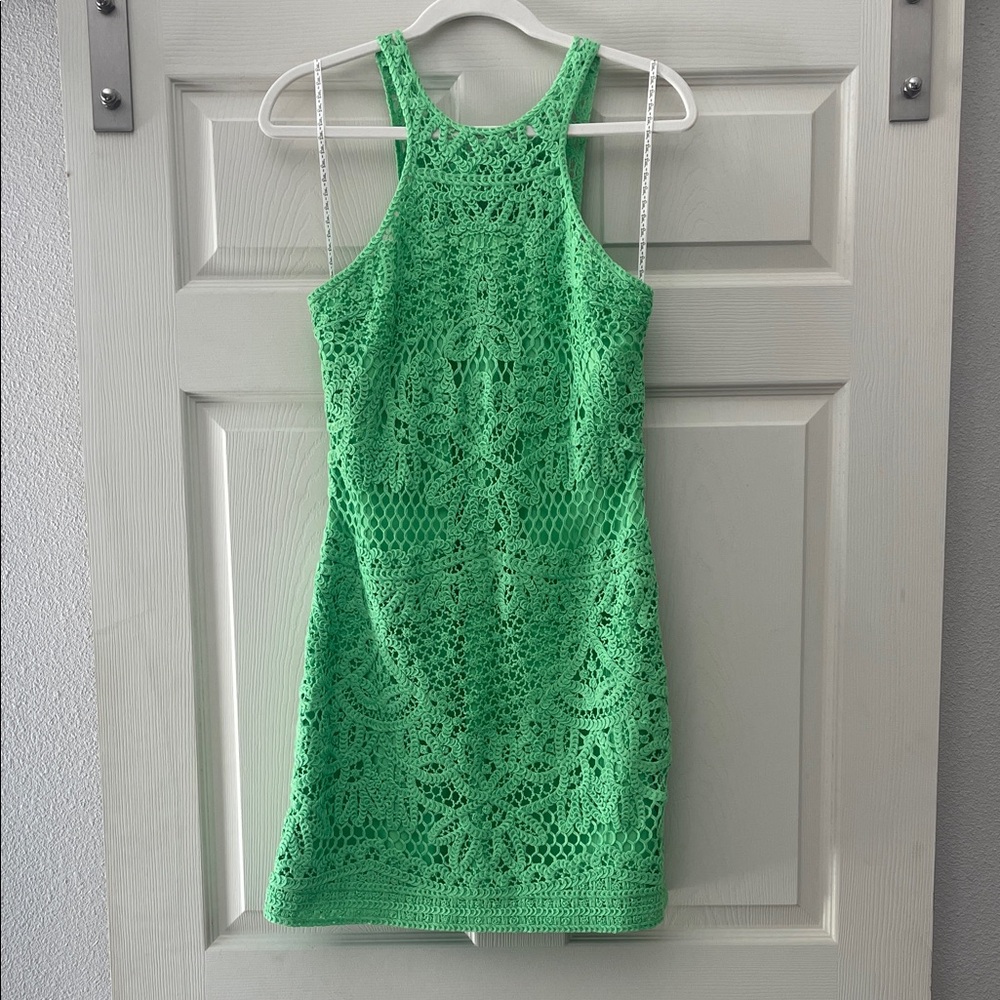 Green Crochet Sleeveless Dress